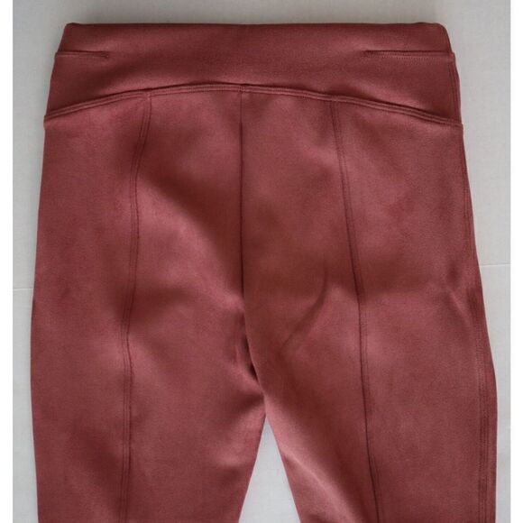 Spanx 20322Q Women's Sz S Rich Rose Pink Faux Suede High Waisted Leggings - Picture 8 of 11